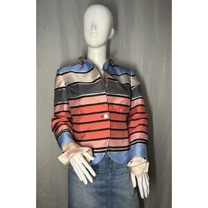 Emporio Armani Women’s Taffeta Jacket Blazer Italian Suit Size S Size 4 Coral